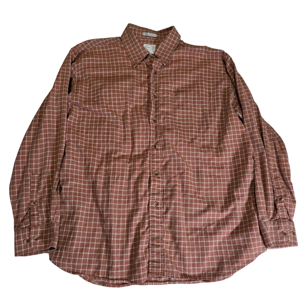 FORSYTH CANADA Mens XL Plaid Button‎ Down Long Sleeve Shirt Cotton Red